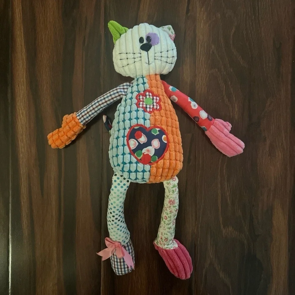 Gund Studio G Patchwork Cat 8 Plush Toy Multi-Color Bohemian Stuffed Animal 18” - Picture 6 of 8